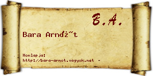 Bara Arnót névjegykártya